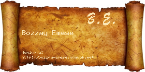 Bozzay Emese névjegykártya